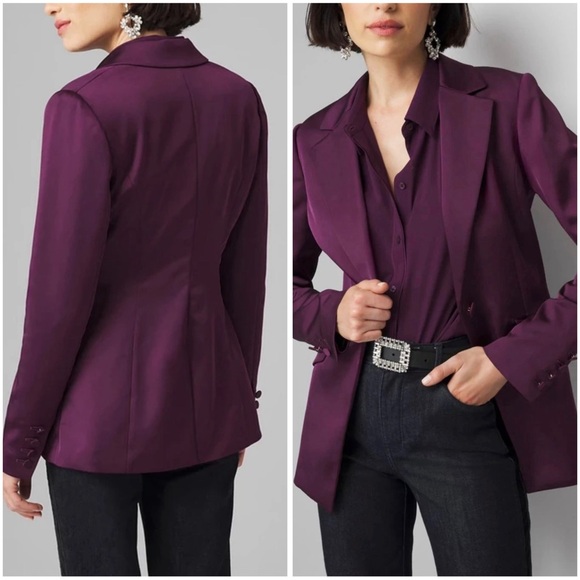 NEW $220 White House Black Market Plum Colored Women’s Blazer